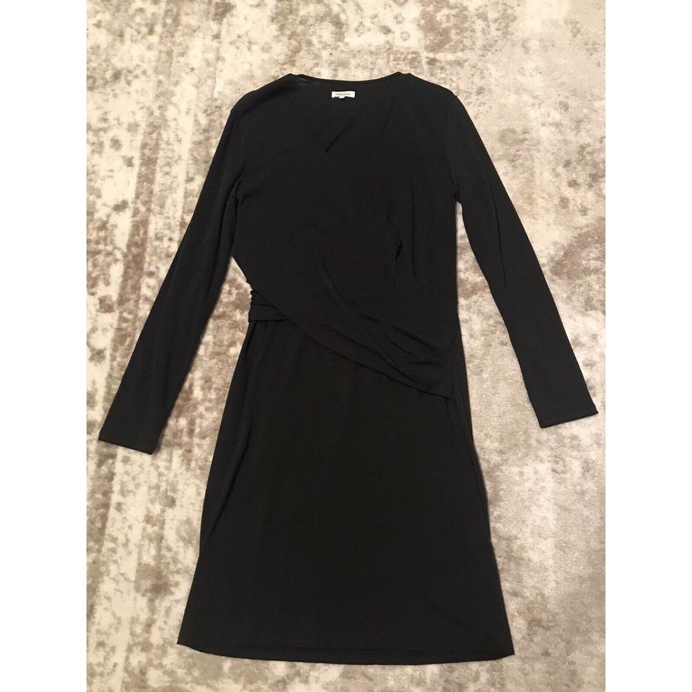 Sundance Faux Wrap Black Long Sleeve Dress size M